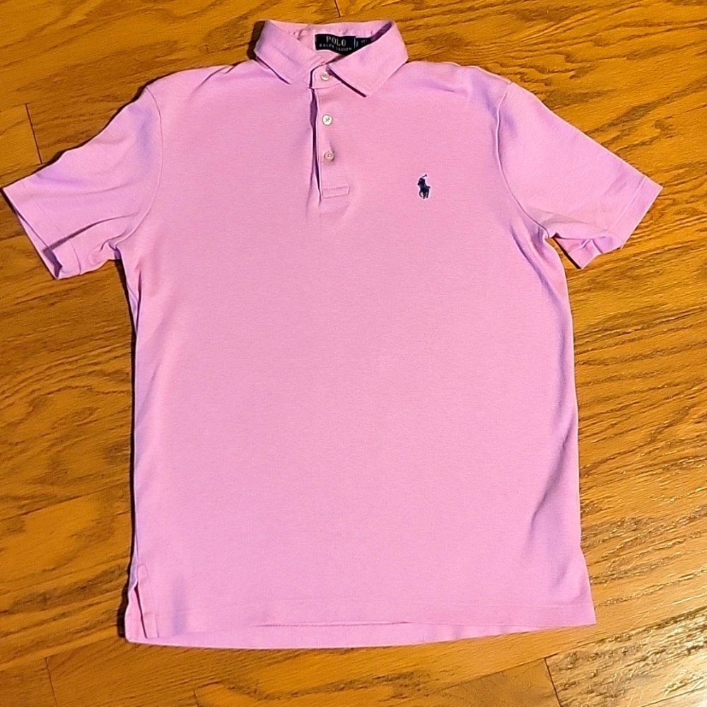 Ralph Lauren Polo Shirt Pink Young Mens Small